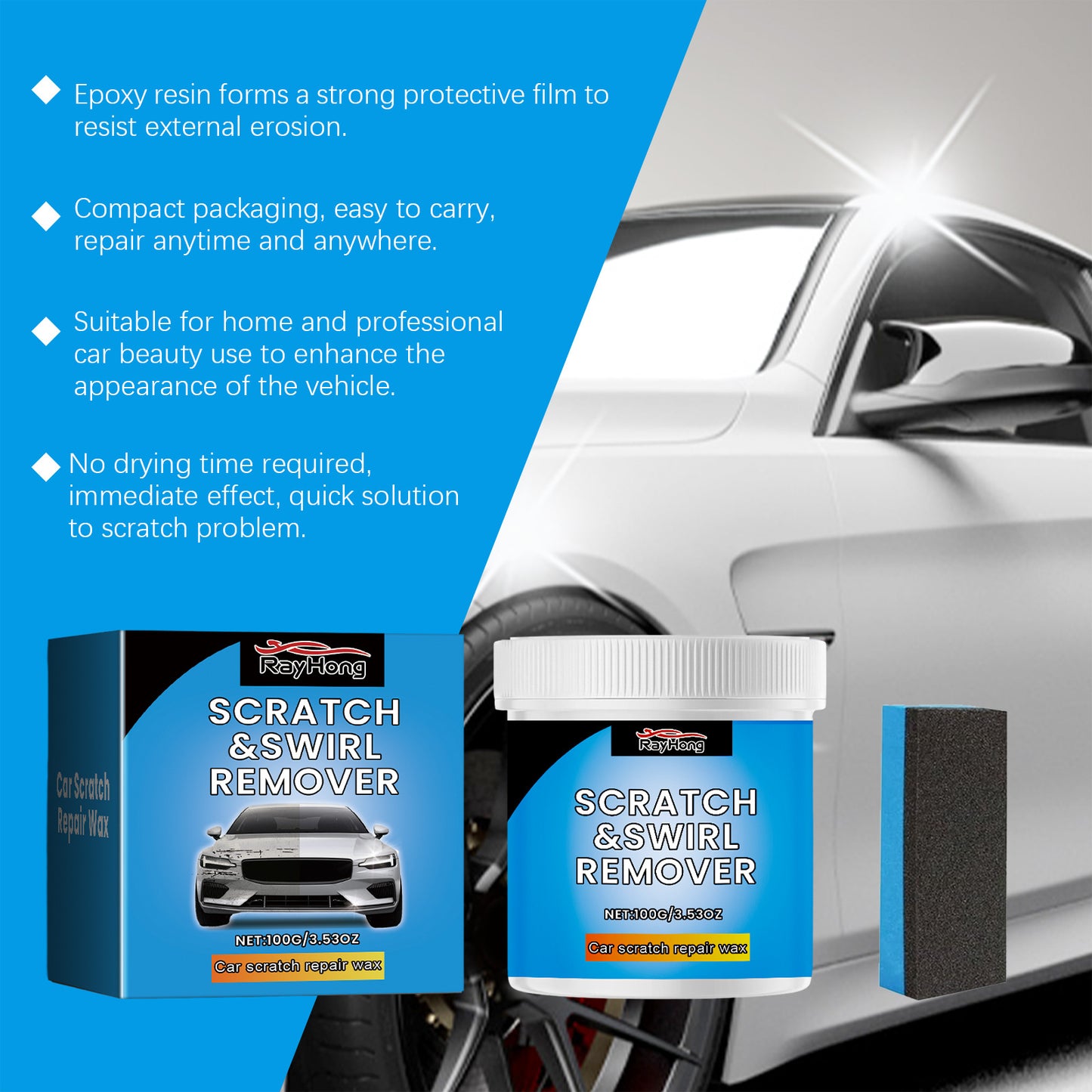 Rayhong Car Scratch Recovery Cream Car Paint Scratch Scratch Repair Car Paint Paint Care